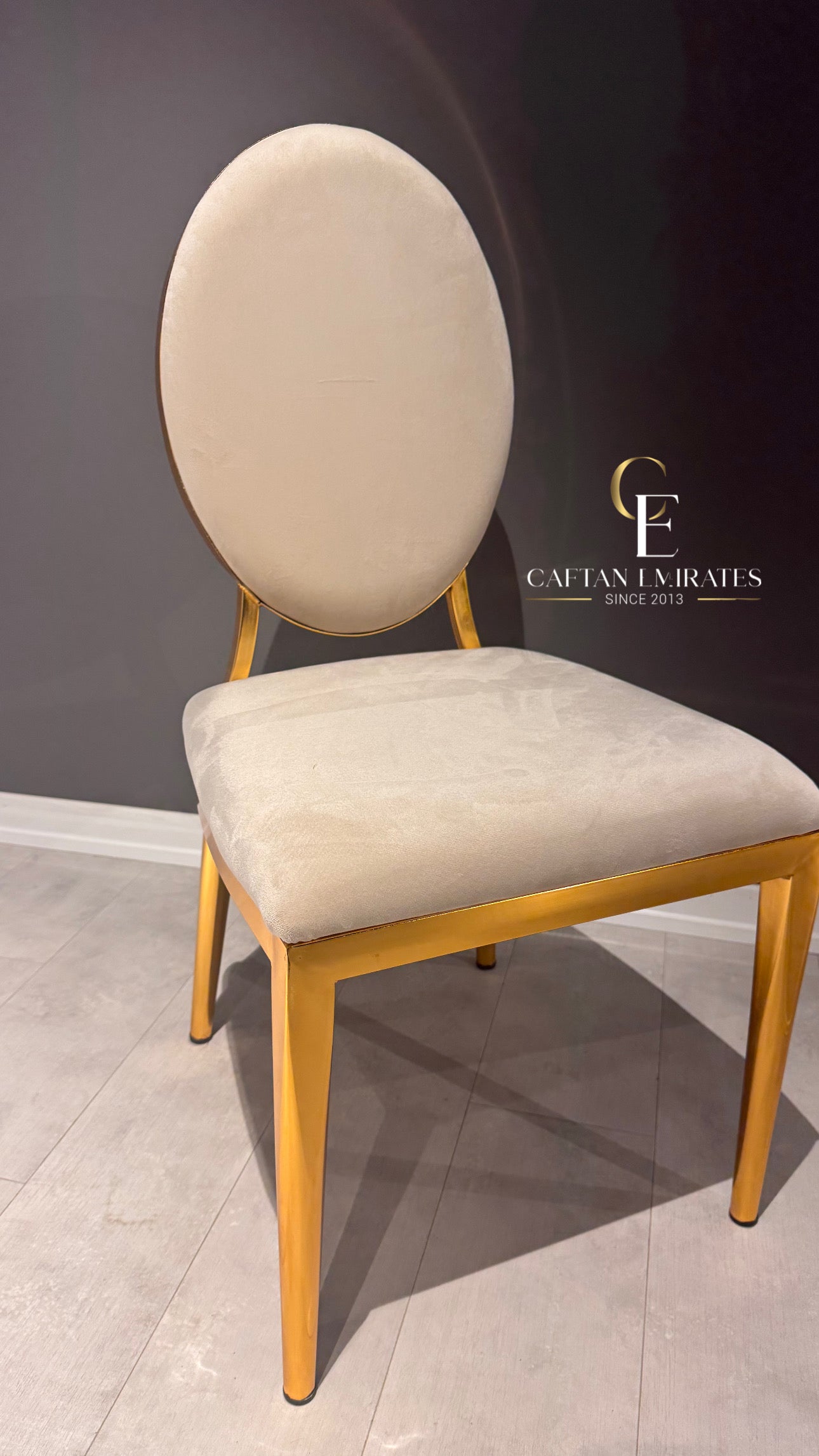 Chaise Medaillon Velour BEIGE