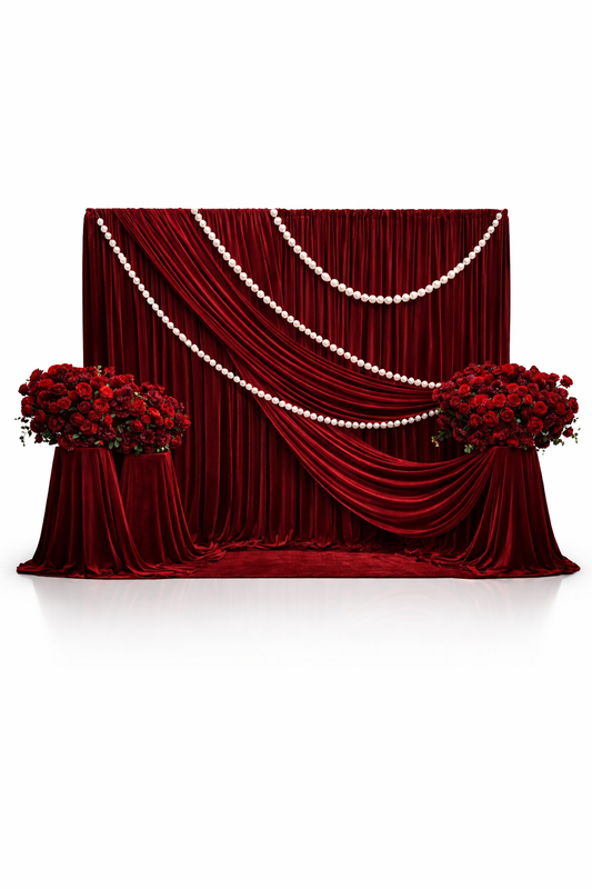 Rideaux croisé rouge